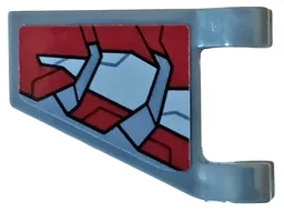 Flag 2 x 2 Trapezoid with Flat Edge with Dark Red and Light Bluish Gray Armor Plates Pattern Model Right Side (Sticker) - Set 76104