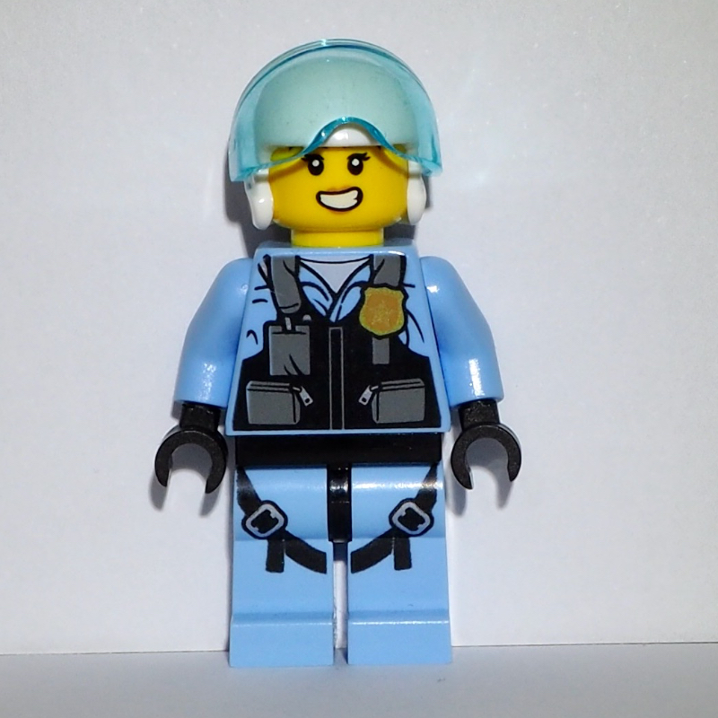 Lego Rooky Partnur, White Helmet, Bright Light Blue Legs