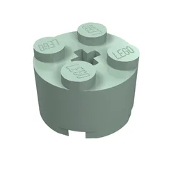 Brick Round 2 x 2 with Axle Hole / Sand Green