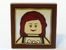 Tile 2 x 2 with Maiden Portrait Pattern (Sticker) - Set 10193