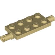 Lego Plate Special 2 x 4 with Pins / Tan