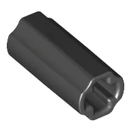 Technic Axle Connector Smooth [with x Hole + Orientation] / Black