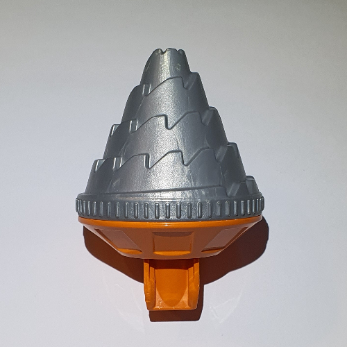 Lego Duplo Toolo Drill Bit, with Pearl Light Gray End / Orange