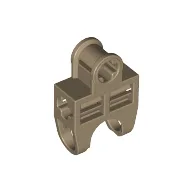 Technic Axle Connector 2 x 3 with Ball Socket, Open Sides / Dark Tan
