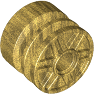 Lego Wheel 18 x 14 with Pin Hole, Fake Bolts and Shallow Spokes / Pearl Gold