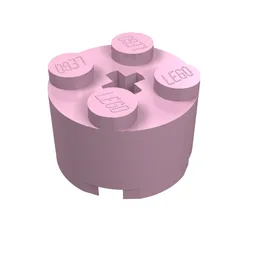 Brick Round 2 x 2 with Axle Hole / Bright Pink