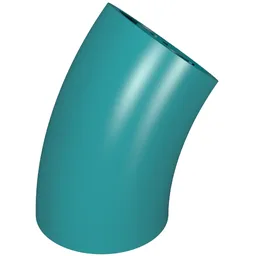 Brick Round 2 x 2 D. Tube with 45° Elbow and Axle Holes (Crossholes) at Each End [SHORT] / Dark Turquoise