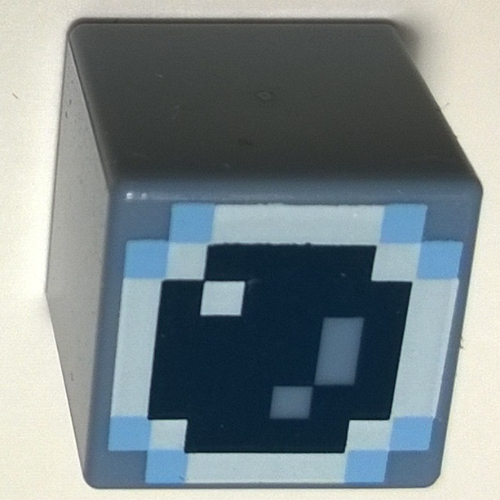 Lego Minifig Head Special, Cube with Minecraft Skin 4 Print / Sand Blue