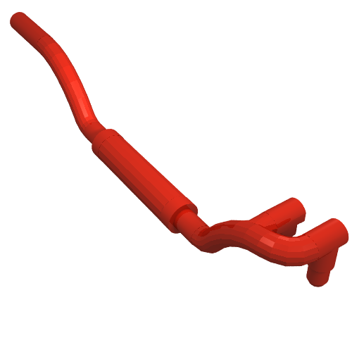 Lego Exhaust Pipe Twin Inlet 11L Right / Red