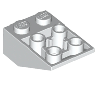 Lego Brick Sloped Inverted 33° 3 x 2, Connections between Studs, Round Bottom Pin / White
