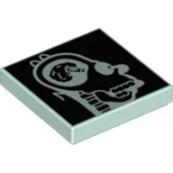 Tile 2 x 2 with Homer's Head X-Ray Print / Light Aqua