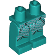 Lego Hips and Dark Turquoise Legs with Silver Hexagonal Scales Print
