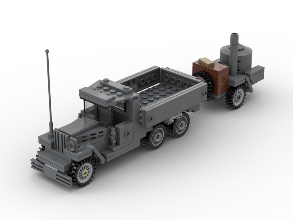 Lego GAZ-AAA / Soviet WW2 Heavy Duty Truck with Soup Kitchen/Field Kitchen trailer