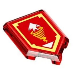 Tile Special 2 x 3 Pentagonal with Nexo Power Shield Print - Sparrow Tornado / Trans-Red
