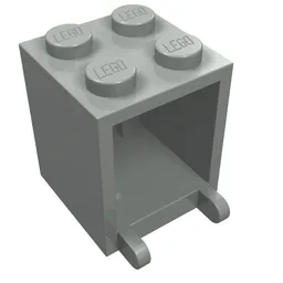 Box 2 x 2 x 2 [Solid Studs] / Light Gray