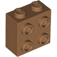 Brick Special 1 x 2 x 1 2/3 with 4 Studs on 1 Side / Medium Nougat