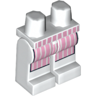 Lego Hips and White Legs with Pink Apron with White Stripes Print / White