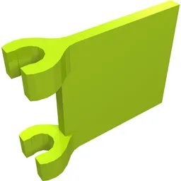 Flag 2 x 2 Square, Flat Clip Edge [Thick Clips] / Lime