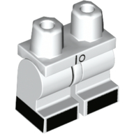 Lego Hips and White Medium Legs with Black Shoes print