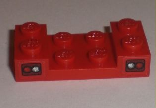 Lego Vehicle, Mudguard 2 x 4 with Arch Studded and Taillights Pattern (Stickers) - Set 8195