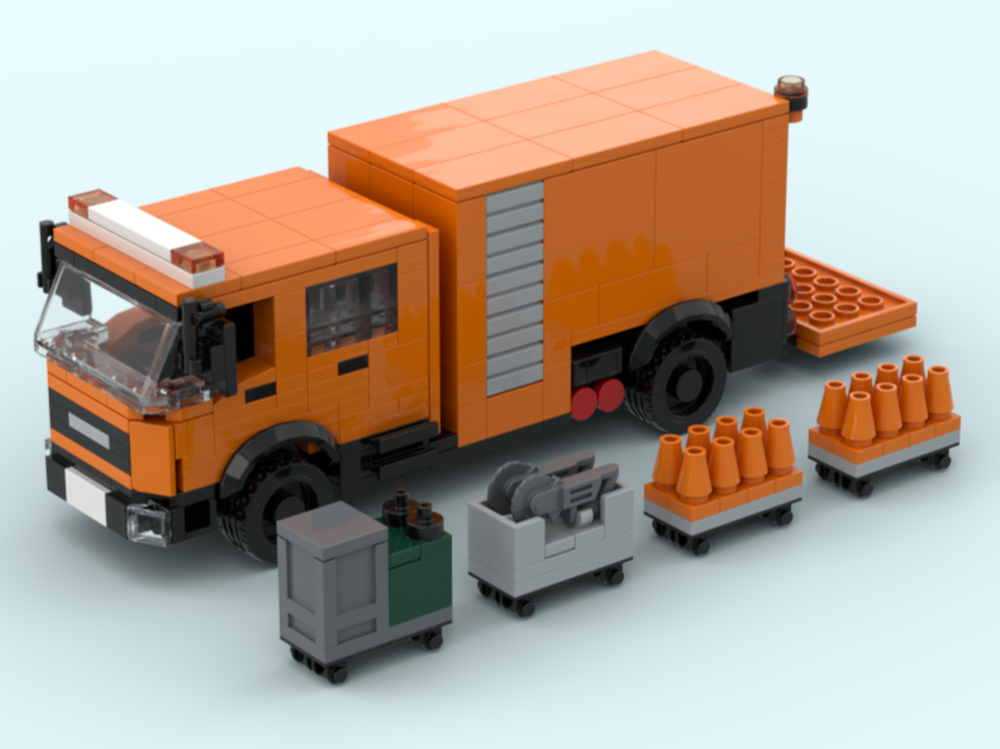 Lego LKW Straßenmeisterei MAN Truck Road Service