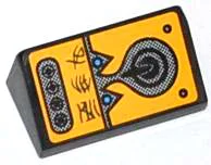 Slope 30 1 x 2 x 2/3 with Switches, Alien Characters, Knob and Rivets Pattern (Sticker) - Set 70002