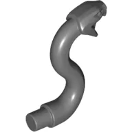 Animal, Snake Head with Open Mouth, Fangs and Curved Neck with Bar / Dark Bluish Gray