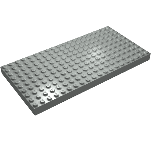 Lego Brick 10 x 20 without Bottom Tubes, with '+' Cross Support and 4 Side Supports (early Baseplate) / Light Gray