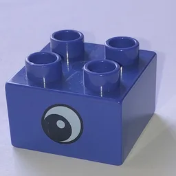 Duplo Brick 2 x 2 with Eye, Elephant's Print / Violet