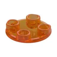 Plate Round 2 x 2 with Rounded Bottom [Boat Stud] / Trans-Orange
