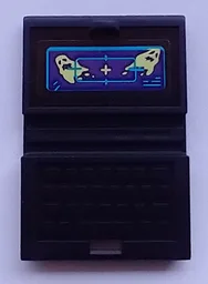 Minifigure, Utensil Computer Laptop with Crosshairs and 2 Ghosts on Screen Pattern (Sticker) - Set 70423