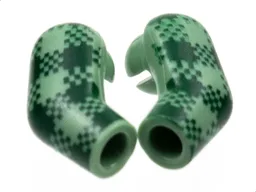 Arm, (Matching Left and Right) Pair with Dark Green Plaid Pattern / Sand Green