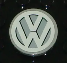 Tile, Round 2 x 2 with White Volkswagen Logo 'VW Pattern (Sticker) - Set 10187