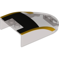 Lego Windscreen 6 x 4 x 1 Curved with Black and Bright Light Orange Print