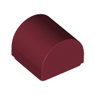 Lego Brick Curved 1 x 1 x 2/3 Double Curved Top, No Studs / Dark Red