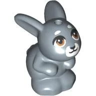 Animal, Rabbit / Bunny Sitting with Medium Nougat Eyes, White Nose Print (Melody) / Sand Blue