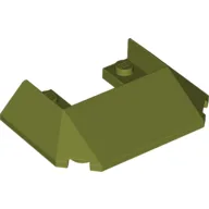 Brick Wedged, Sloped 45° 6 x 4 Double / 33°, 5 Bottom Tubes [Train Roof] / Olive Green