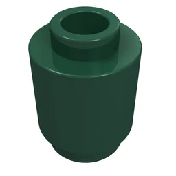 Brick Round 1 x 1 Open Stud / Dark Green