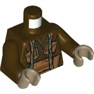 Torso Robe, with Straps, Medium Nougat Pouches and Panels Print, Dark Brown Arms, Dark Tan Hands / Dark Brown