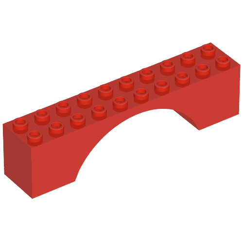 Lego Minitalia Arch 2 x 10 x 2 with Bottom X Support / Red