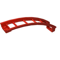 Vehicle Track, Roller Coaster Ramp Large Upper Part, 6 Bricks Elevation / Red