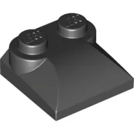 Brick Curved 2 x 2 x 2/3 Two Studs and Curved Slope End / Black