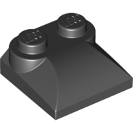 Lego Brick Curved 2 x 2 x 2/3 Two Studs and Curved Slope End / Black