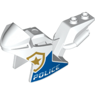 Lego Fairing, Motorcycle, Racing (Sport) Bike with Gold Badge, Blue 'POLICE' print