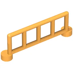 Duplo Fence / Rail 1 x 6 with 5 Rails / Medium Orange