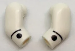 Arm, (Matching Left and Right) Pair with Black Cuffs and Buttons Pattern / White