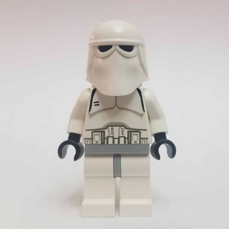 Lego Snowtrooper, Light Bluish Gray Hips, Plain Black Head, Black Hands