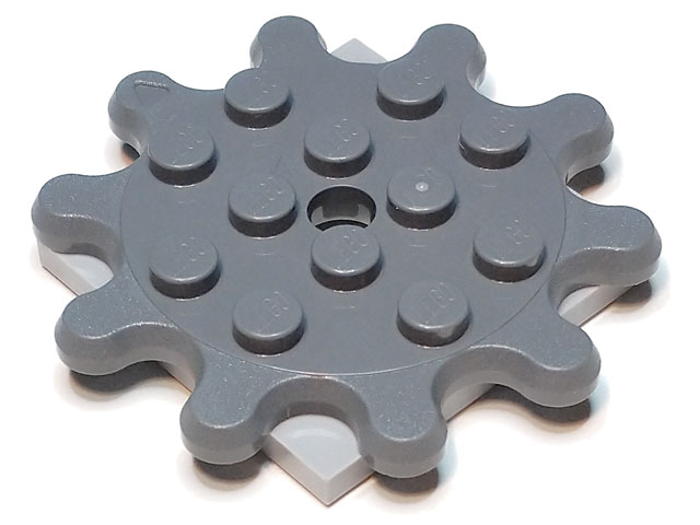 Lego Turntable 4 x 4 x 2/3 Gear 10 Tooth with Light Bluish Gray Square Base, Free-Spinning (35443 / 61485)