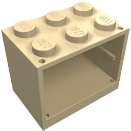 Cupboard 2 x 3 x 2 with Solid Studs / Tan