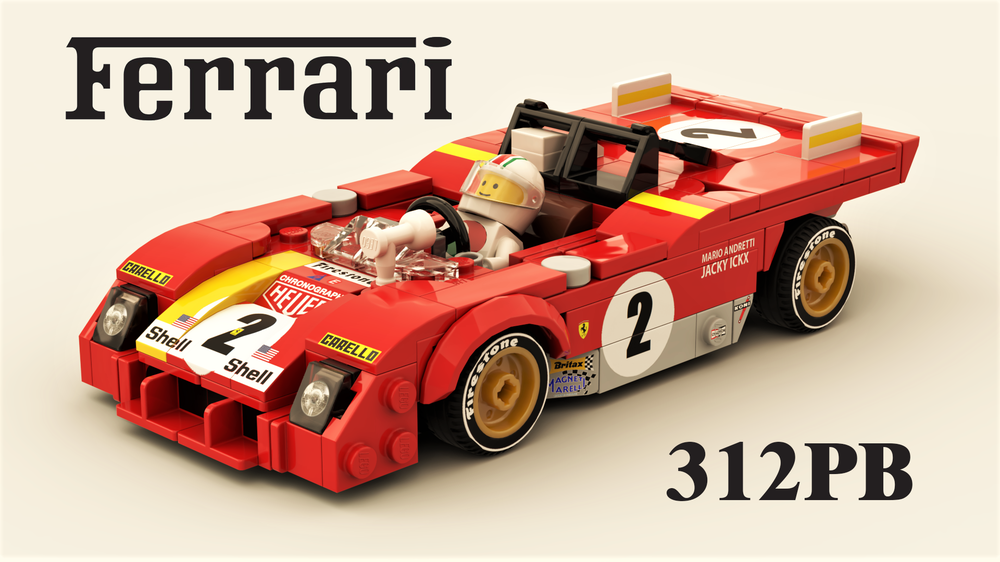 Lego Ferrari 312PB #2 - 1972 Daytona 24hr winner - Mario Andretti / Jacky Ickx
